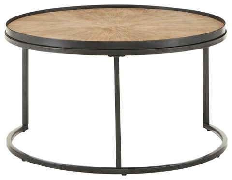 Elsie Grey Oak Finish Round Nesting Coffee Table - Industrial - Coffee ... with regard to Expert Tips for Integrating the Elsie Grey Oak Nesting Coffee Table into Your Decor